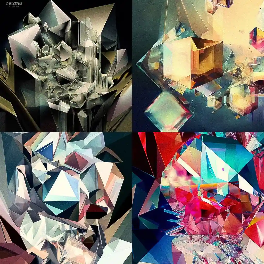 -水晶立体主义 crystal cubism风格midjourney AI绘画作品