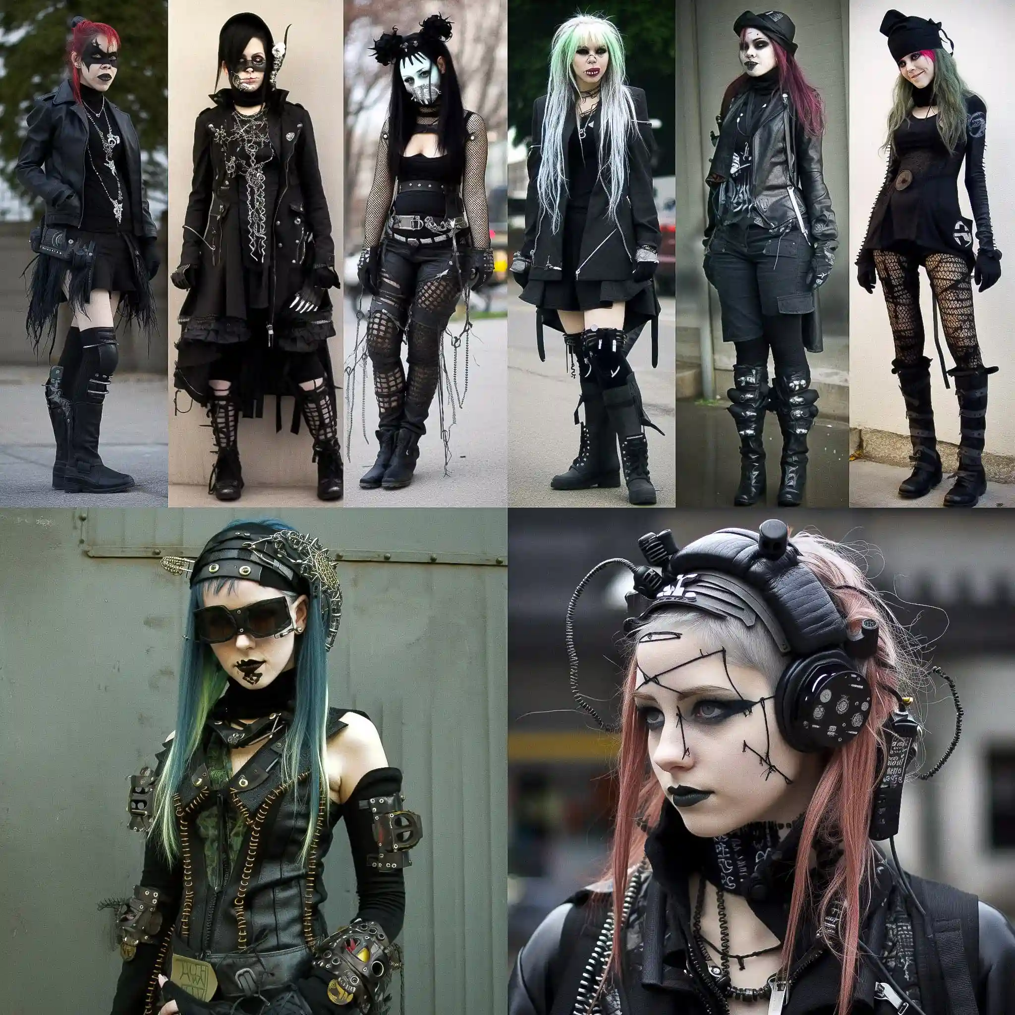 -赛博朋克风格 cybergoth fashion风格midjourney AI绘画作品