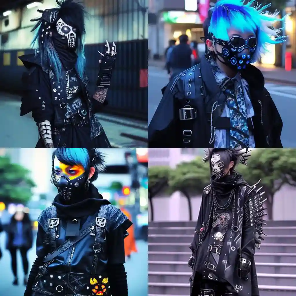 -赛博朋克风格 cybergoth fashion风格midjourney AI绘画作品