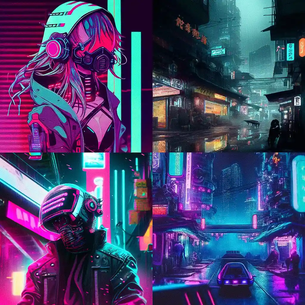 -赛博朋克 cyberpunk风格midjourney AI绘画作品