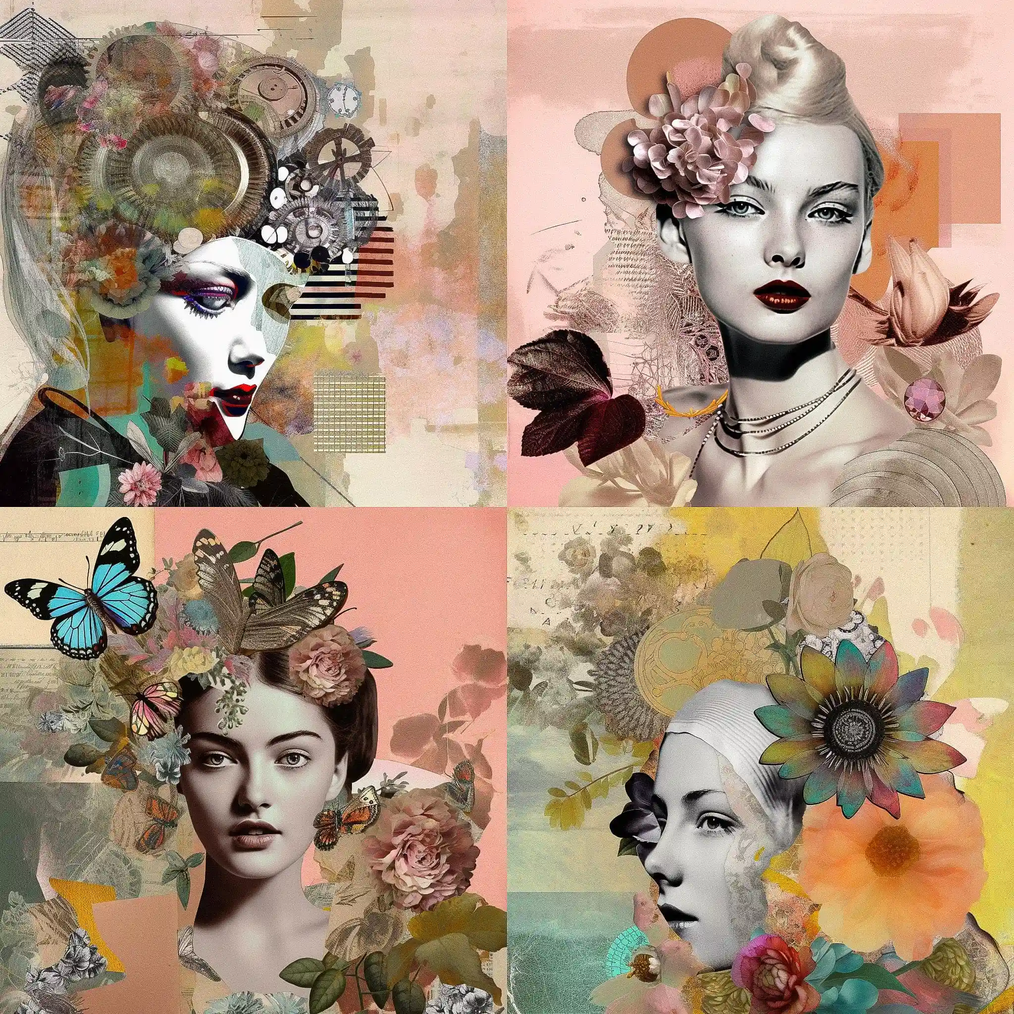 -数码拼贴艺术 digital collage风格midjourney AI绘画作品