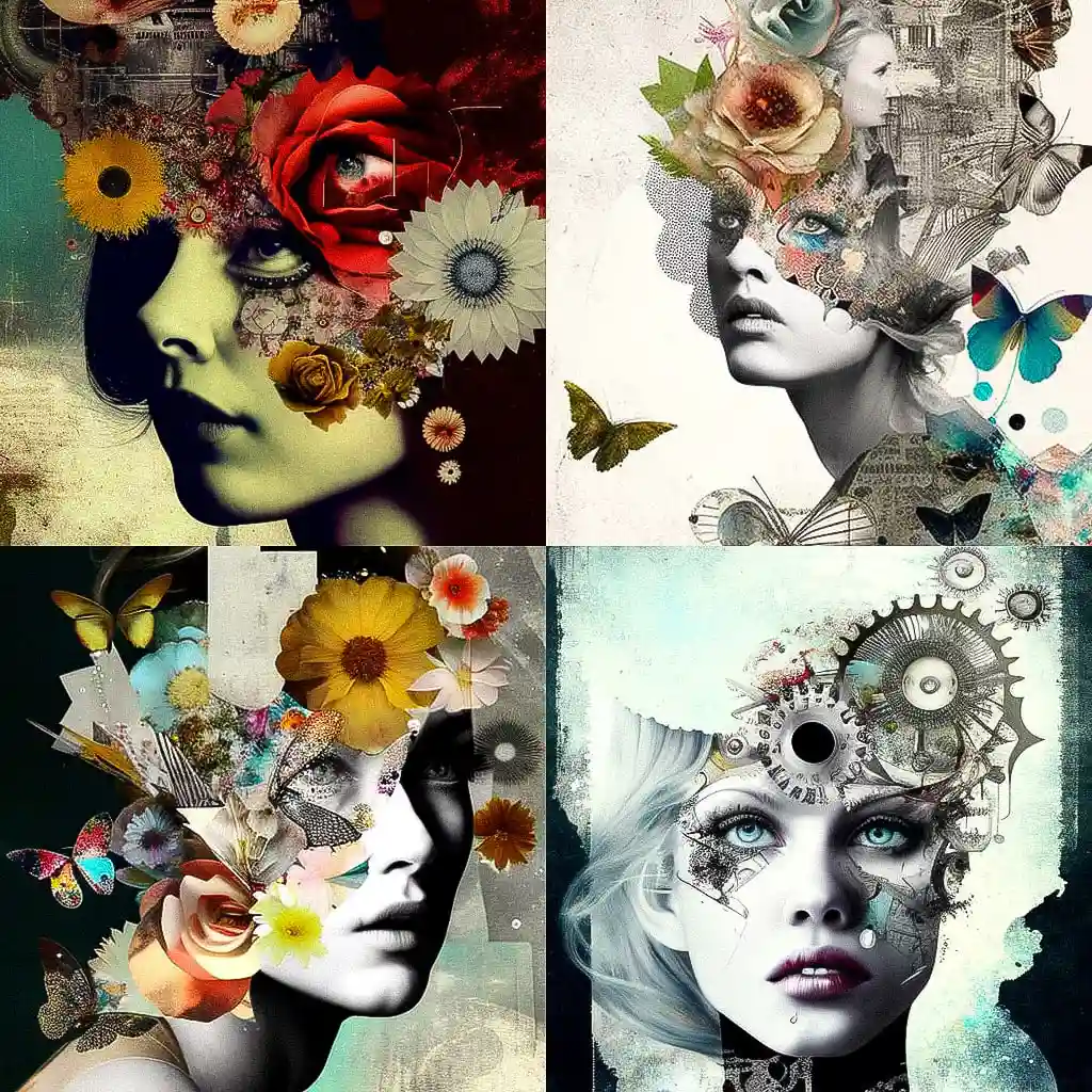数码拼贴艺术 digital collage风格midjourney AI绘画作品 -数码拼贴艺术 digital collage风格midjourney AI绘画作品