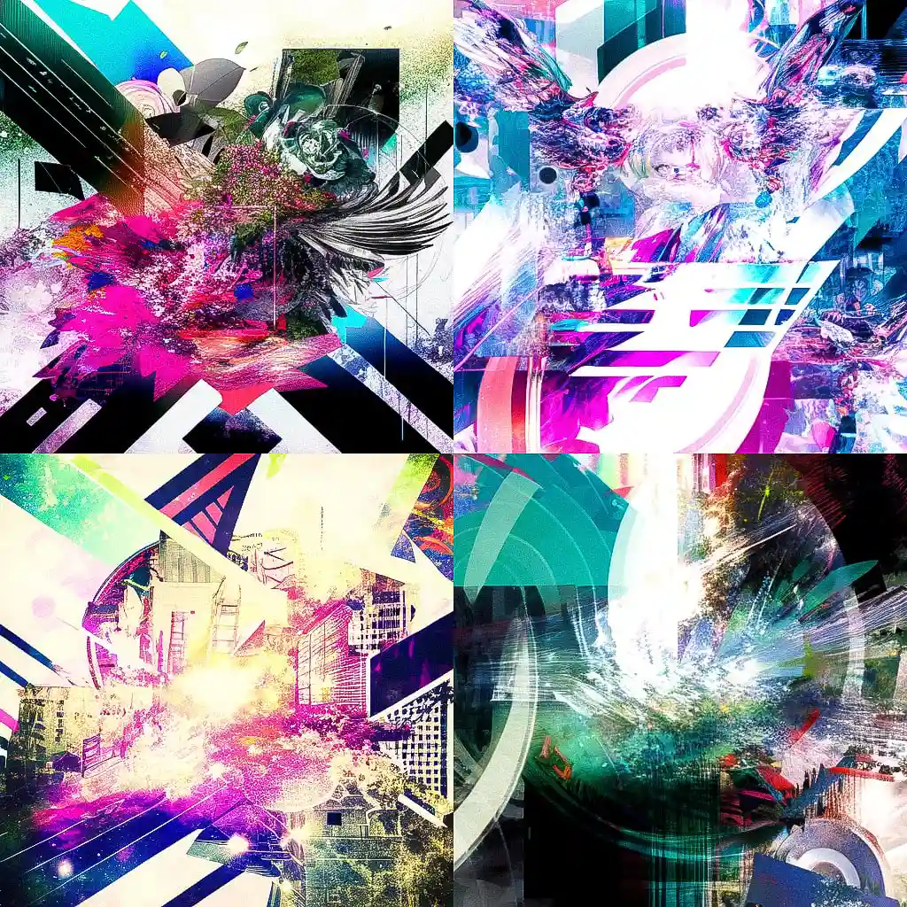 数码拼贴艺术 digital collage风格midjourney AI绘画作品 -数码拼贴艺术 digital collage风格midjourney AI绘画作品
