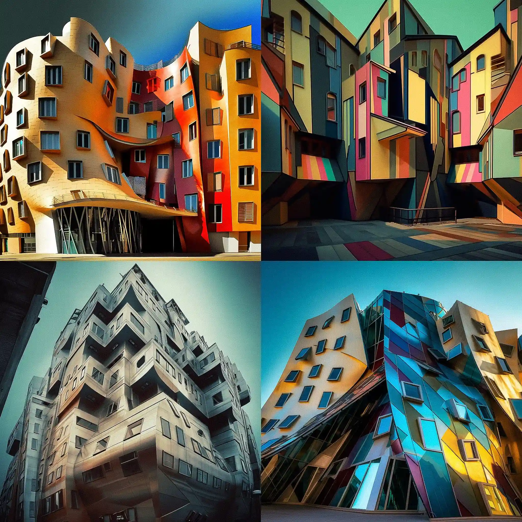 -表现主义建筑 expressionist architecture风格midjourney AI绘画作品