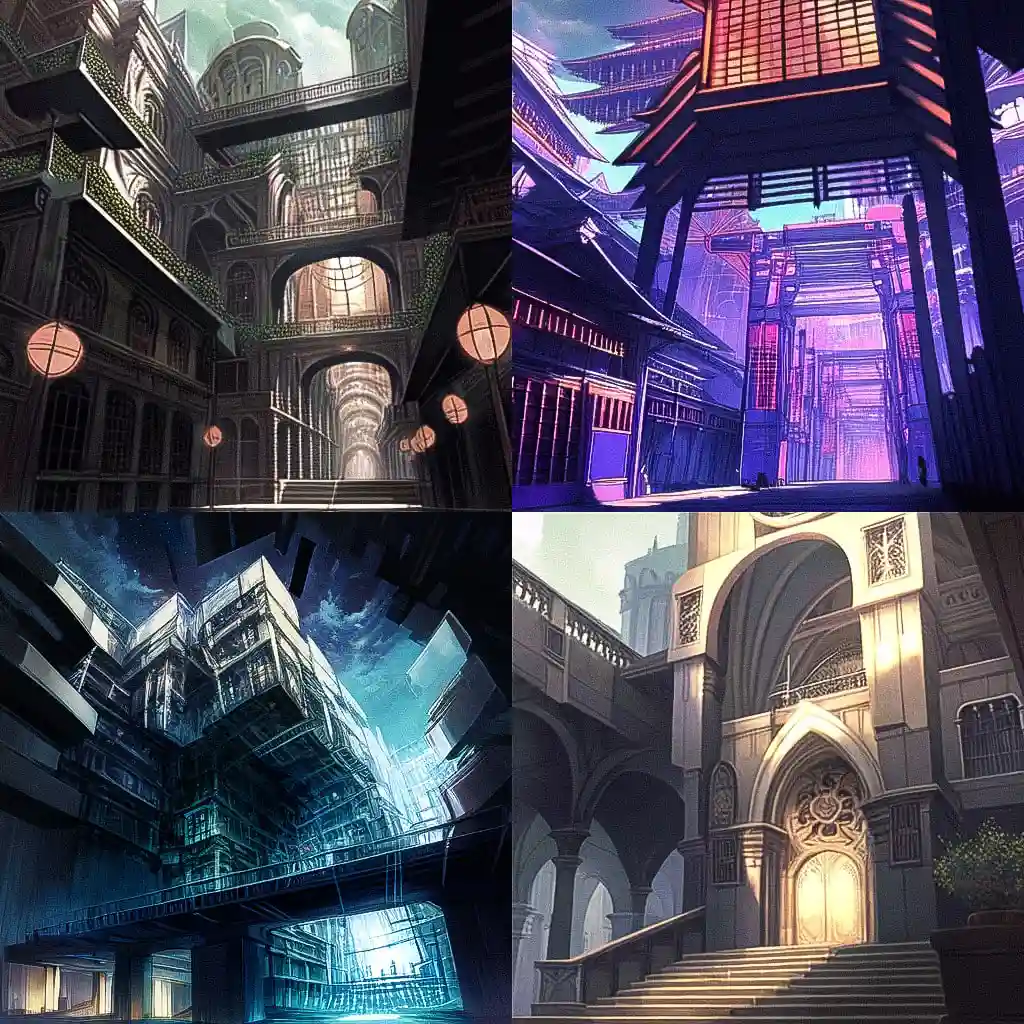 表现主义建筑 expressionist architecture风格midjourney AI绘画作品 -表现主义建筑 expressionist architecture风格midjourney AI绘画作品