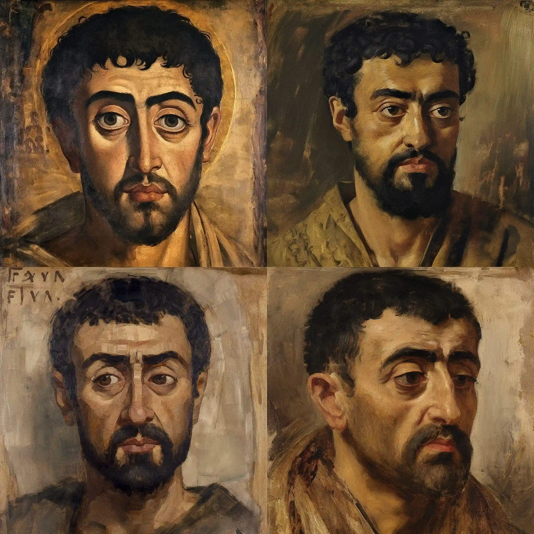 法尤姆肖像 fayum portrait风格midjourney AI绘画作品 -法尤姆肖像 fayum portrait风格midjourney AI绘画作品