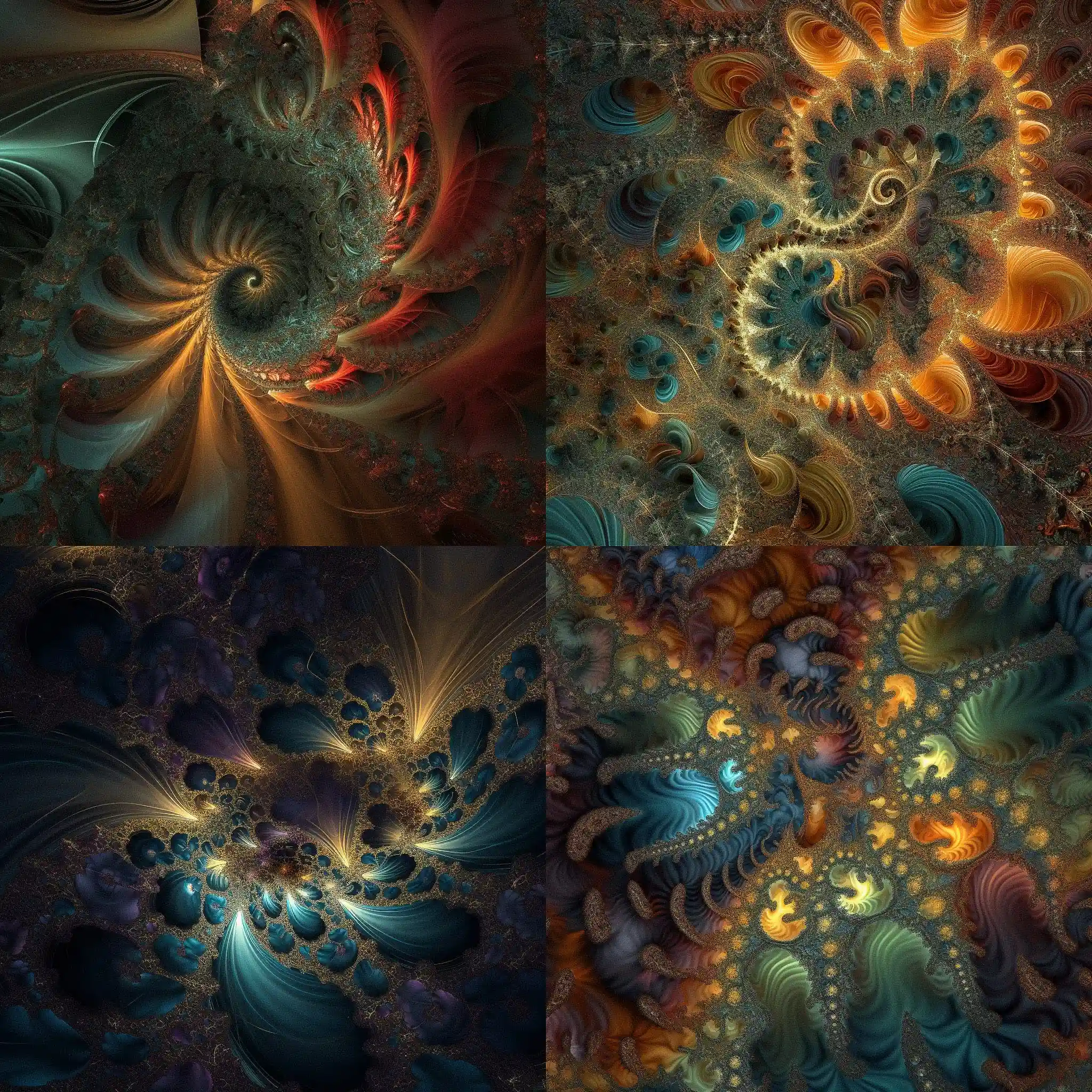 分形艺术 fractal art风格midjourney AI绘画作品 -分形艺术 fractal art风格midjourney AI绘画作品