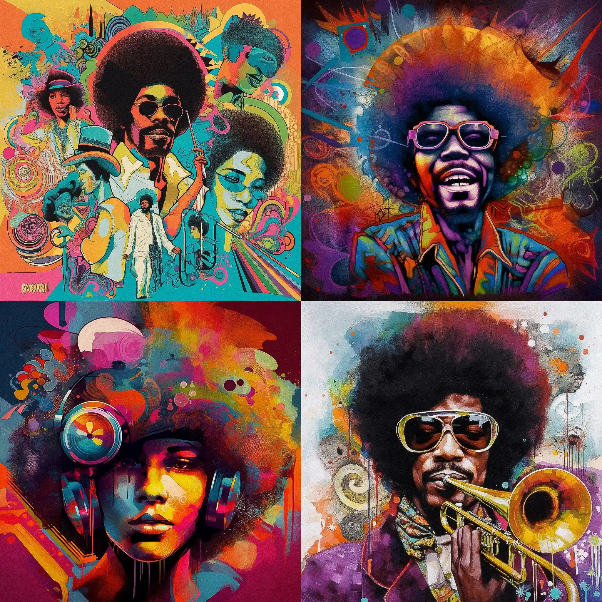 放克艺术 funk art风格midjourney AI绘画作品 -放克艺术 funk art风格midjourney AI绘画作品