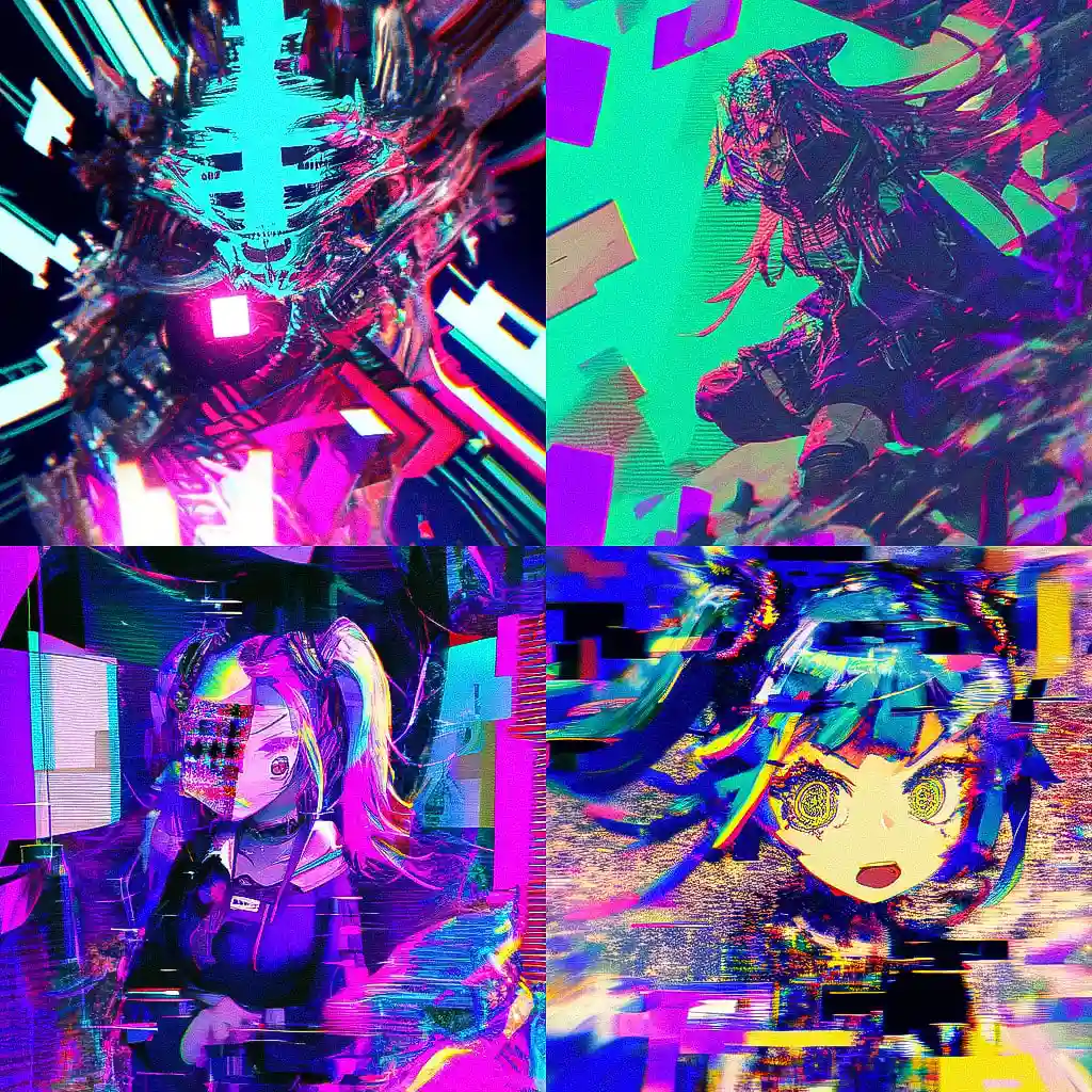 -故障艺术 glitch art风格midjourney AI绘画作品