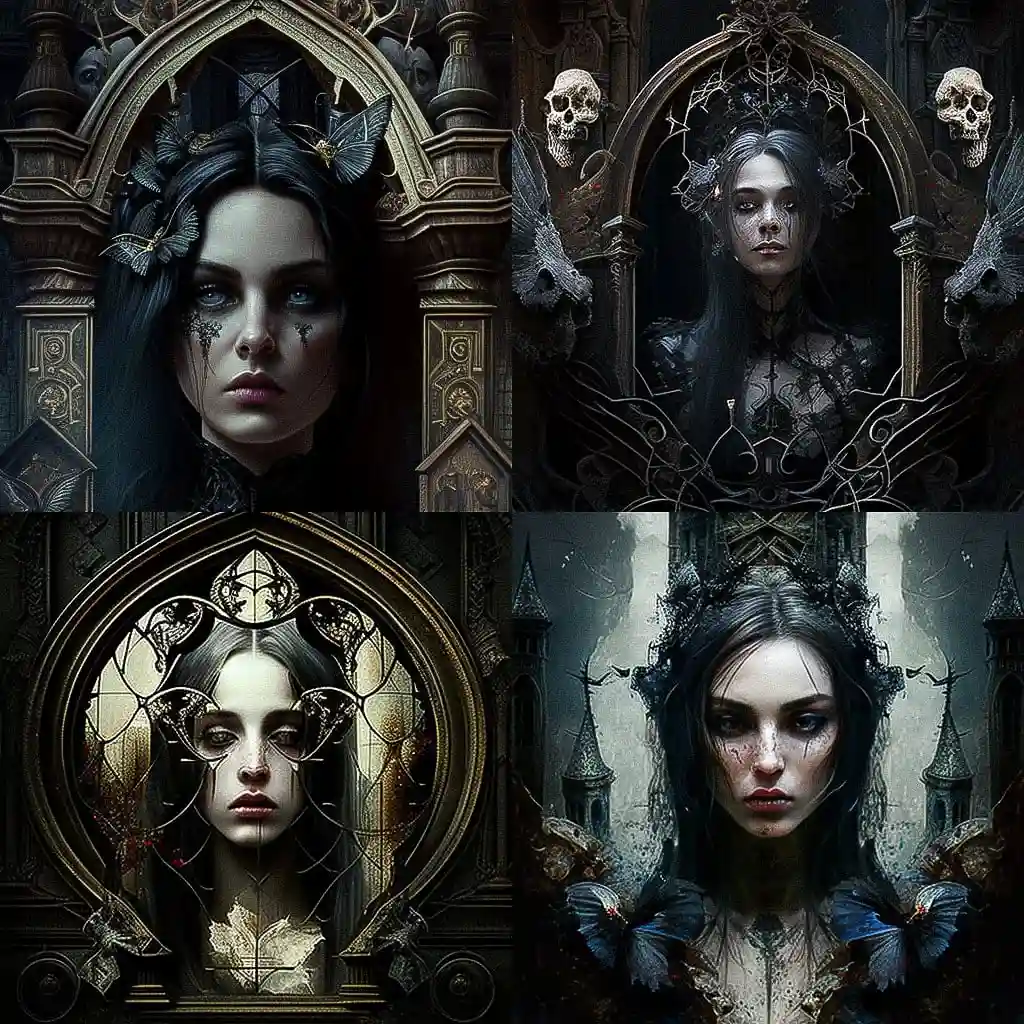 哥特艺术 gothic art风格midjourney AI绘画作品 -哥特艺术 gothic art风格midjourney AI绘画作品