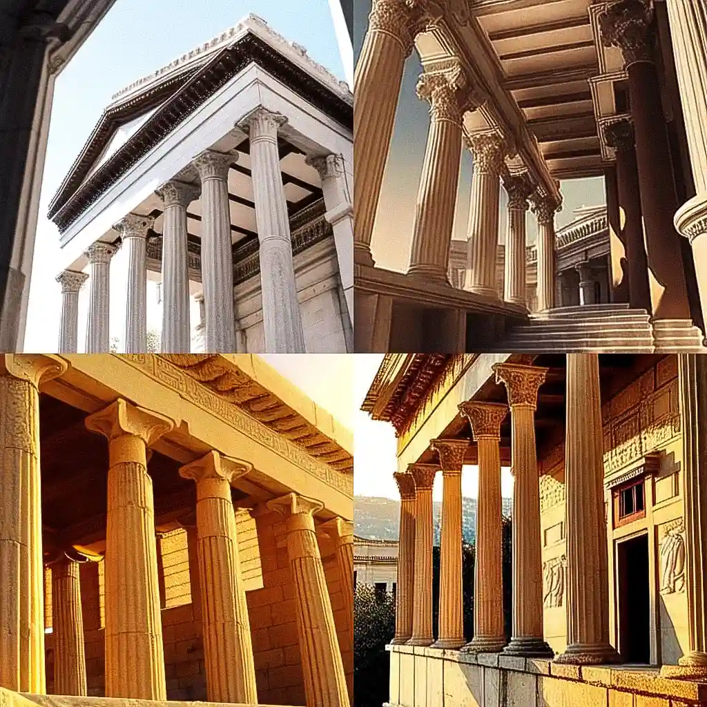 古希腊建筑 greek architecture风格midjourney AI绘画作品 -古希腊建筑 greek architecture风格midjourney AI绘画作品