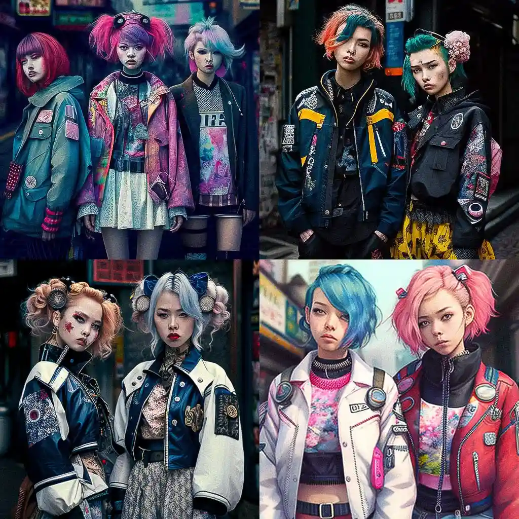 -原宿时尚 harajuku fashion风格midjourney AI绘画作品