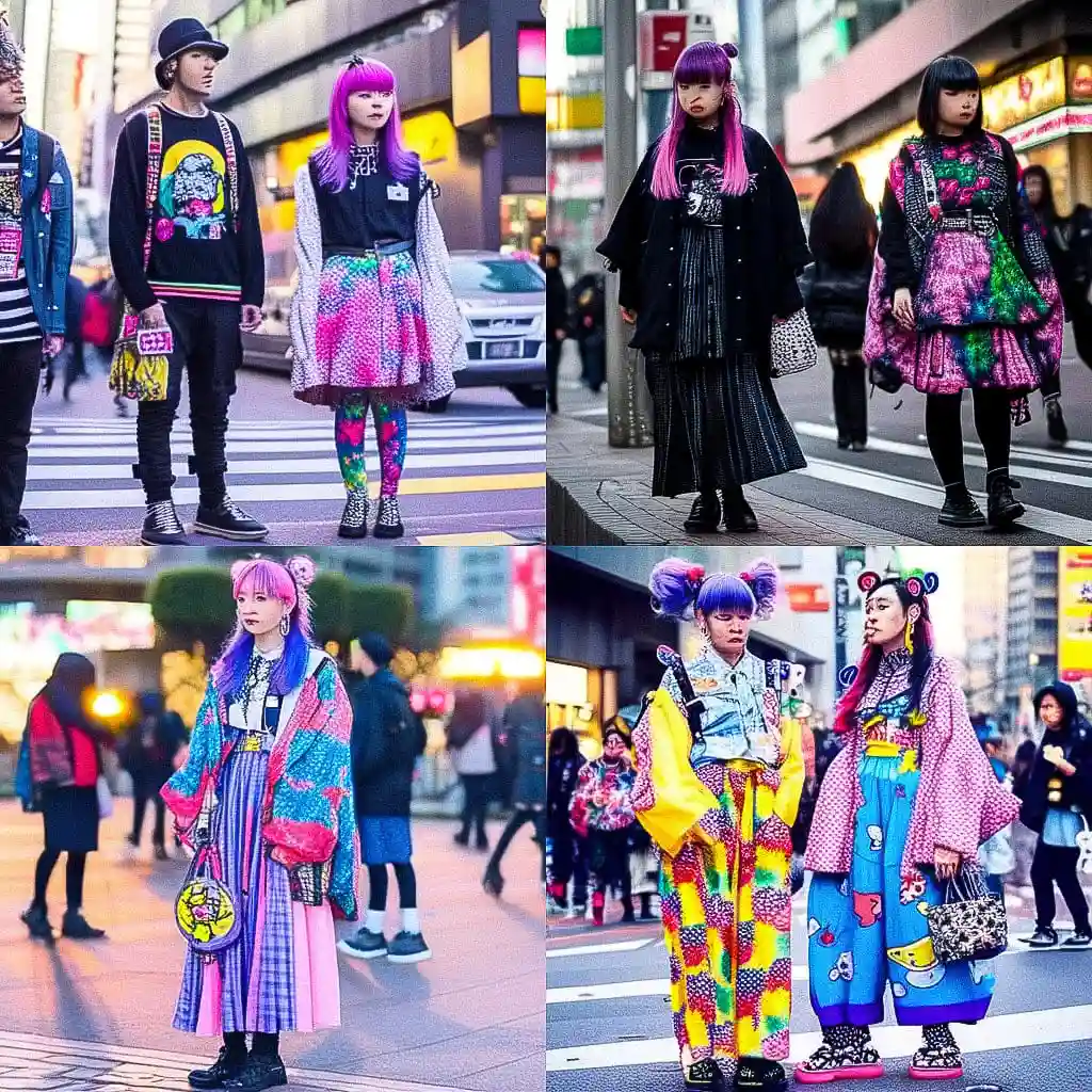 -原宿时尚 harajuku fashion风格midjourney AI绘画作品