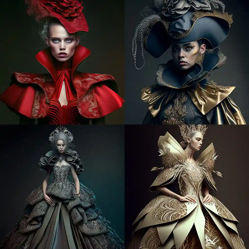 高级定制 haute couture fashion风格midjourney AI绘画作品 -高级定制 haute couture fashion风格midjourney AI绘画作品