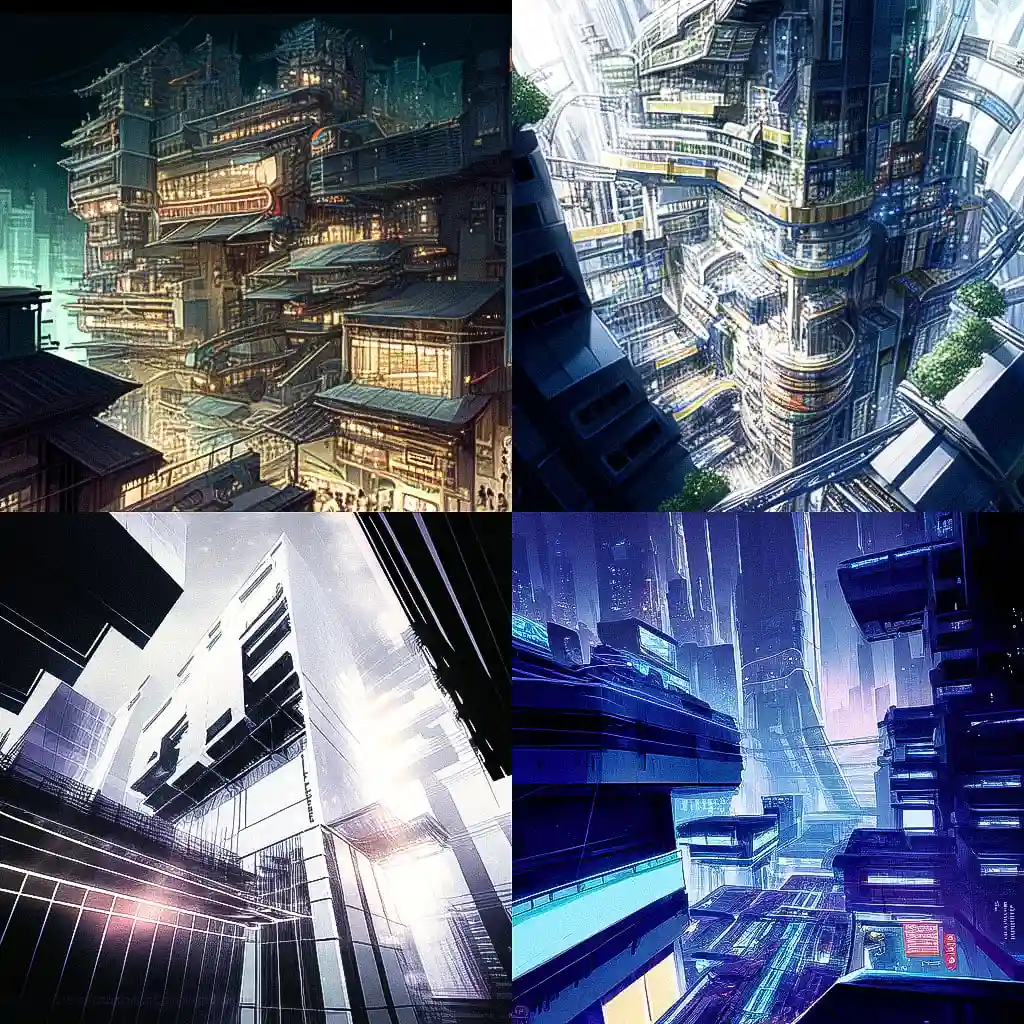 -高科技建筑 high tech architecture风格midjourney AI绘画作品