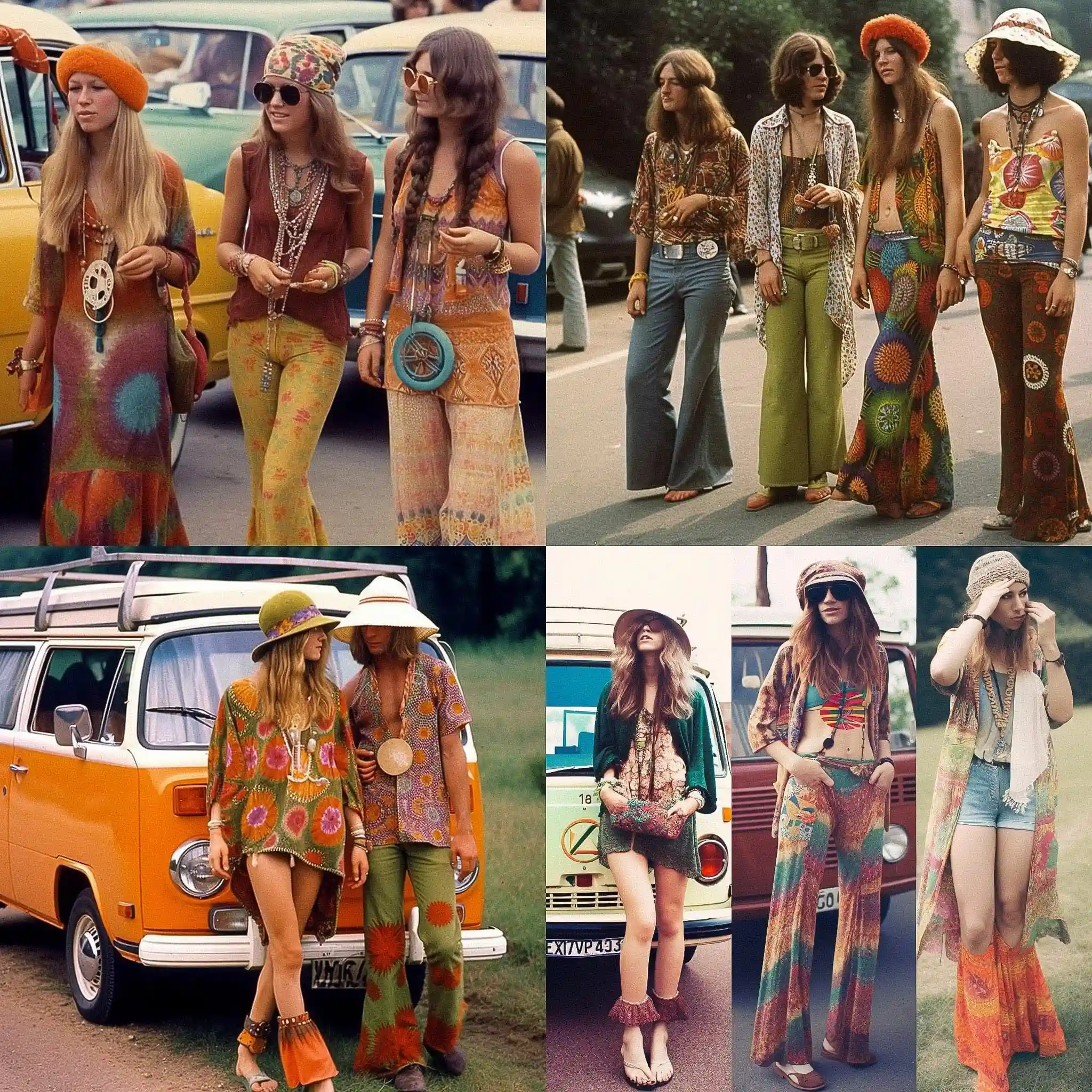 嬉皮时尚 hippie fashion风格midjourney AI绘画作品 -嬉皮时尚 hippie fashion风格midjourney AI绘画作品