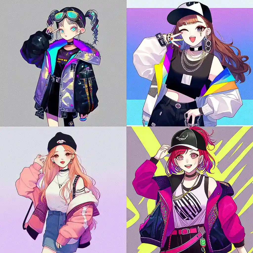 -韩流时尚 k pop fashion风格midjourney AI绘画作品