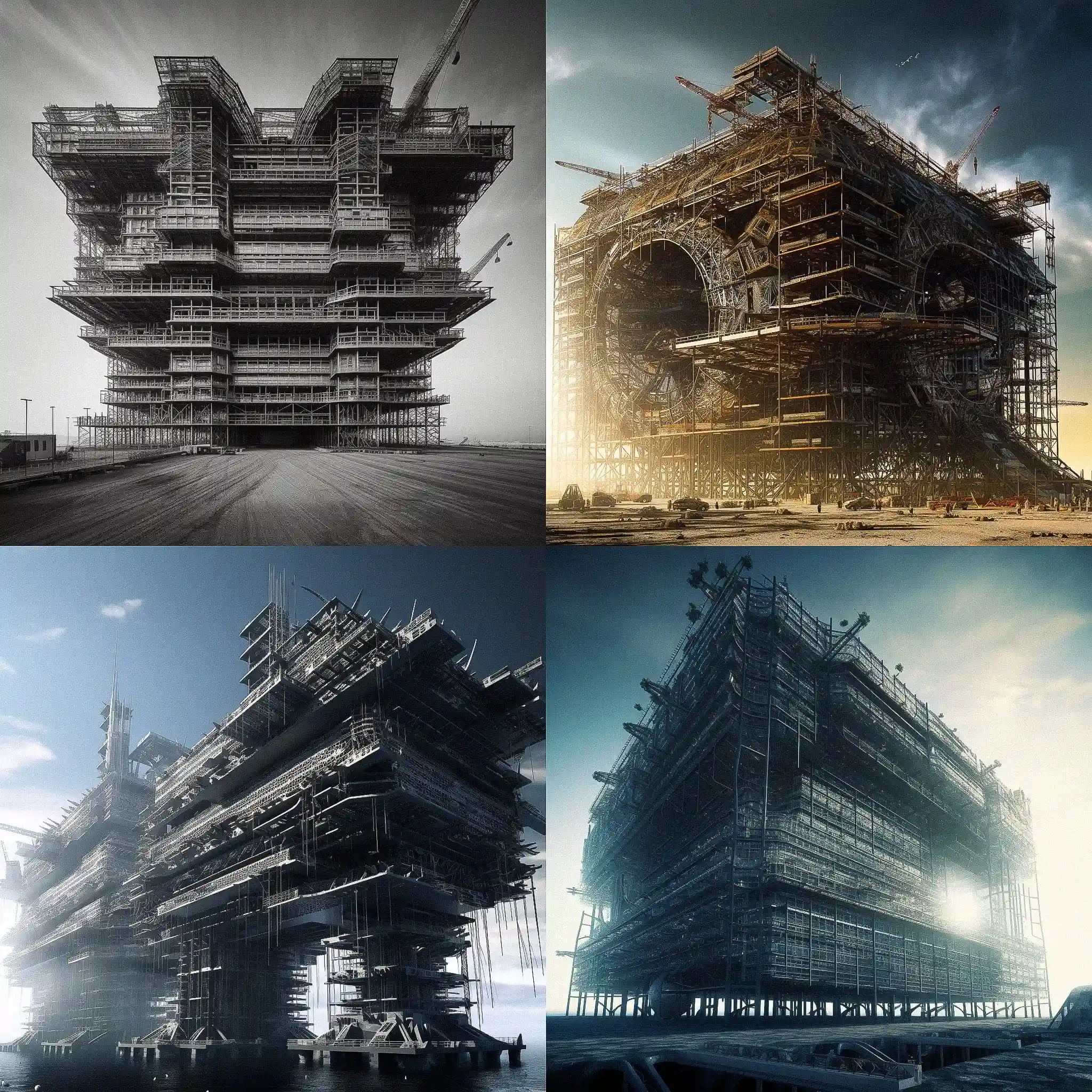 巨型结构 megastructure风格midjourney AI绘画作品 -巨型结构 megastructure风格midjourney AI绘画作品