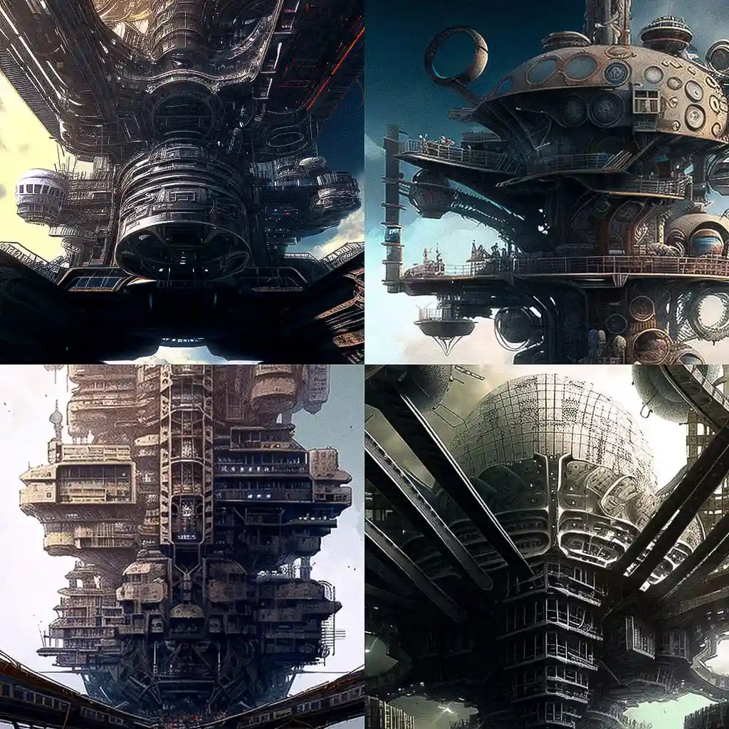 巨型结构 megastructure风格midjourney AI绘画作品 -巨型结构 megastructure风格midjourney AI绘画作品