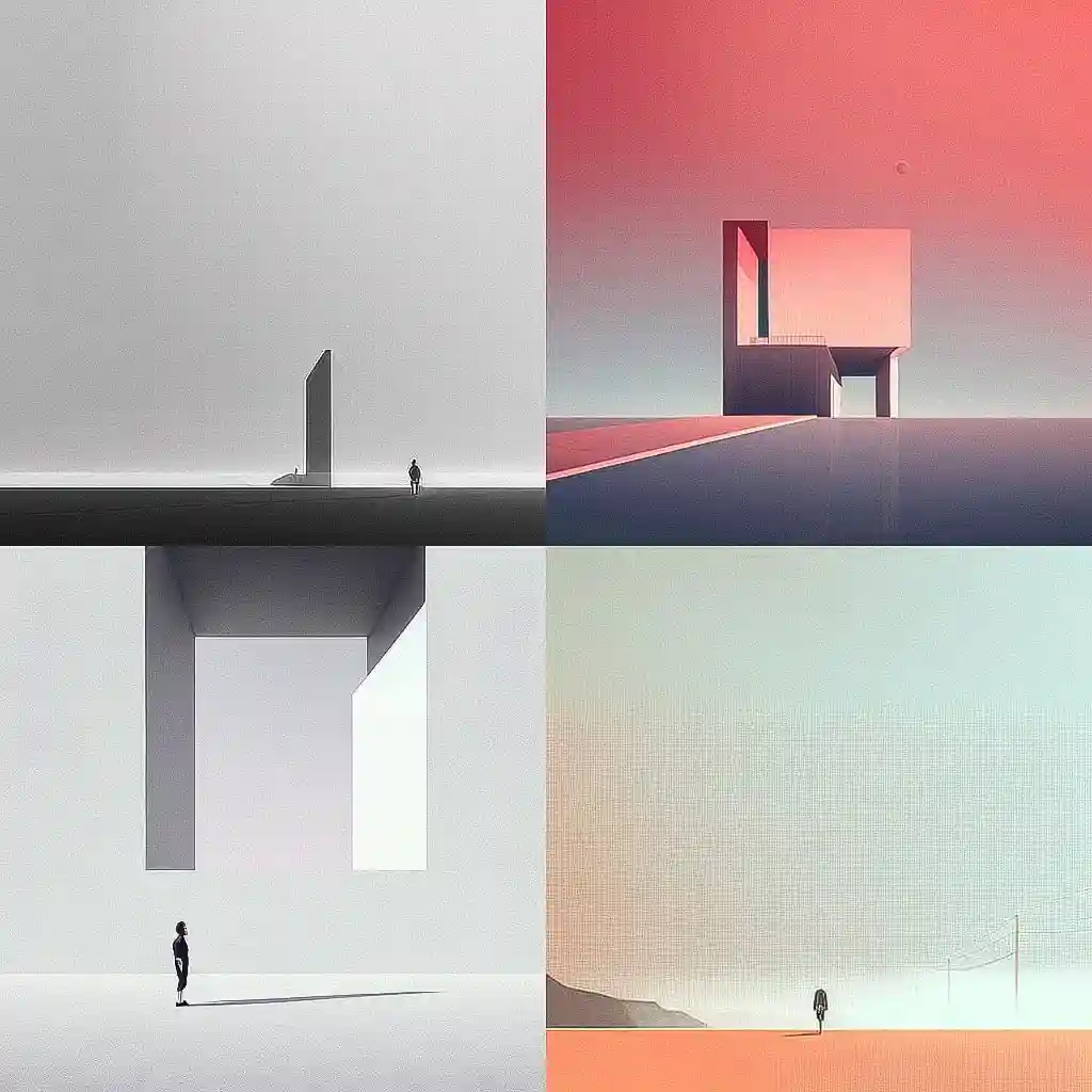 -极简主义 minimalism风格midjourney AI绘画作品