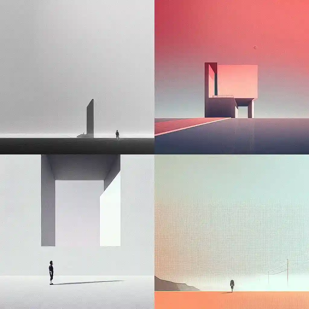 极简主义 minimalism风格midjourney AI绘画作品 -极简主义 minimalism风格midjourney AI绘画作品