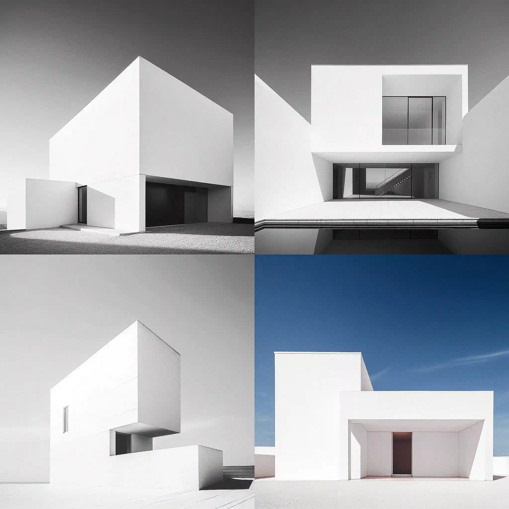 -极简主义建筑 minimalist architecture风格midjourney AI绘画作品