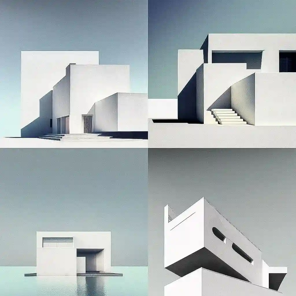 -极简主义建筑 minimalist architecture风格midjourney AI绘画作品