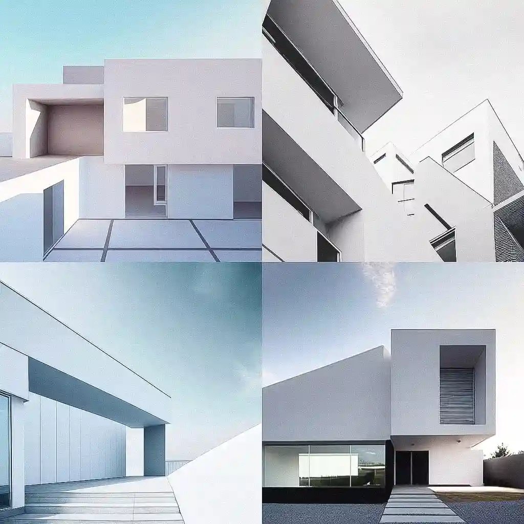 -极简主义建筑 minimalist architecture风格midjourney AI绘画作品