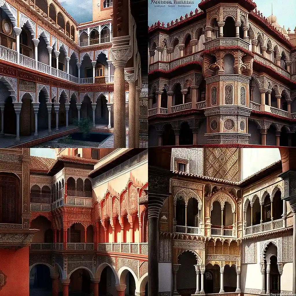 -穆德哈尔式建筑 mudejar architecture风格midjourney AI绘画作品