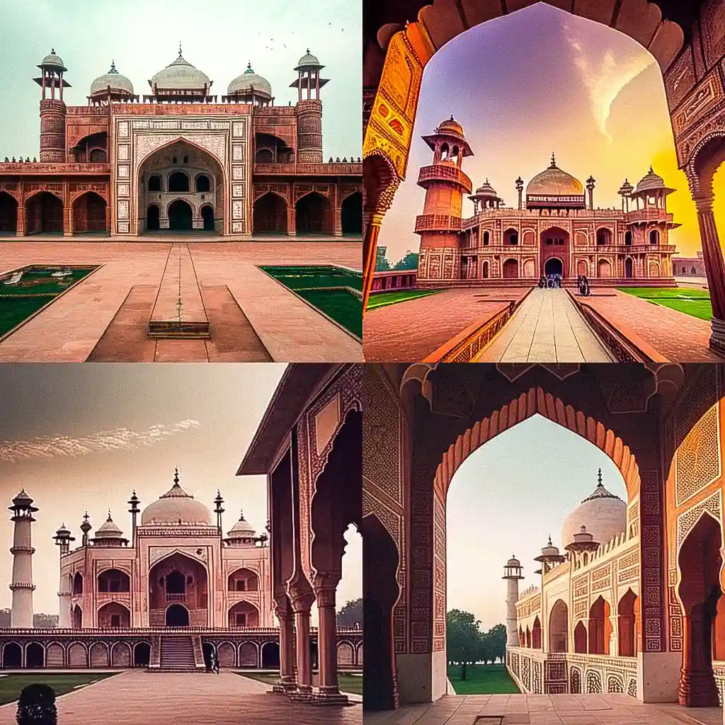 -印度莫卧儿式建筑 mughal architecture风格midjourney AI绘画作品