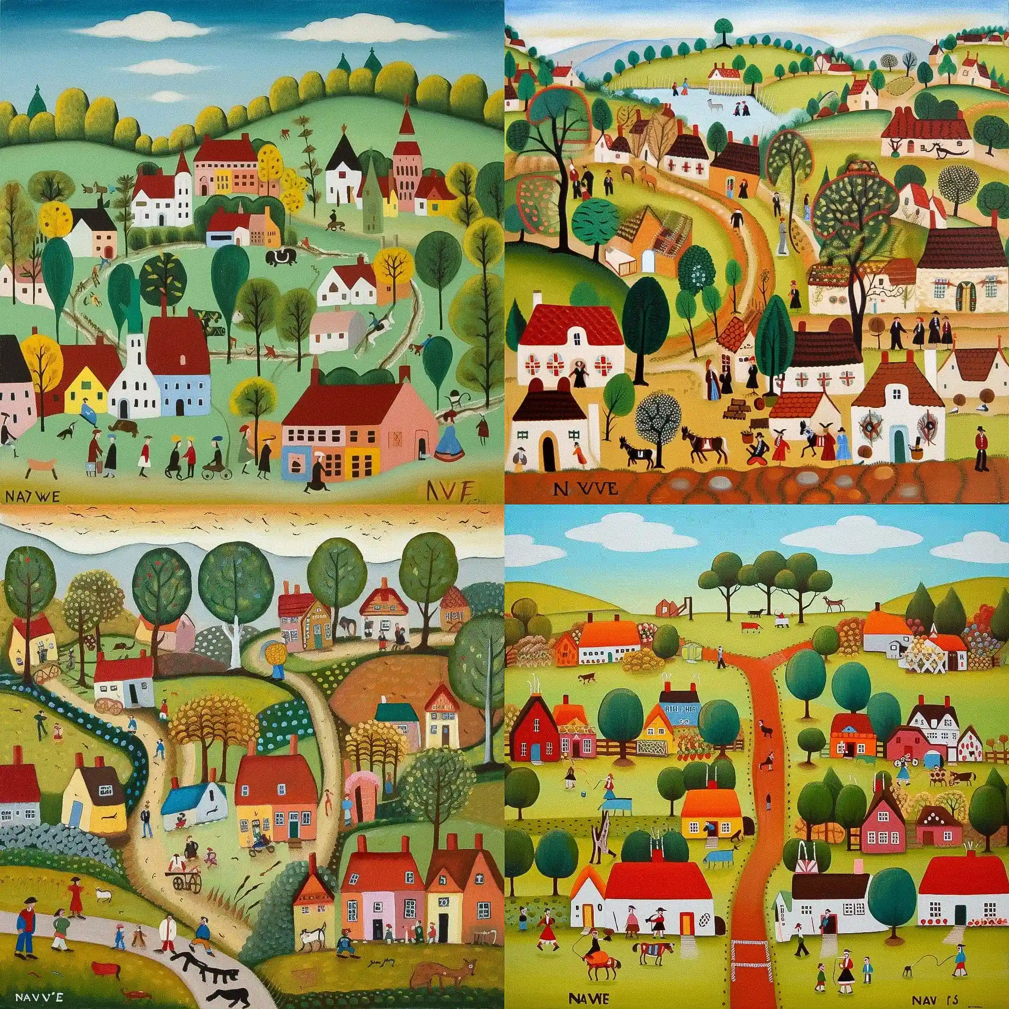 天真艺术 naive art风格midjourney AI绘画作品 -天真艺术 naive art风格midjourney AI绘画作品