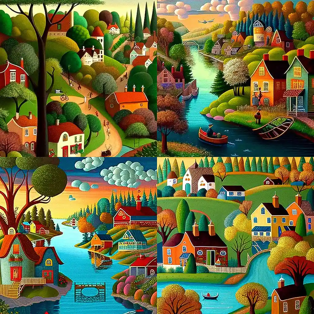 天真艺术 naive art风格midjourney AI绘画作品 -天真艺术 naive art风格midjourney AI绘画作品