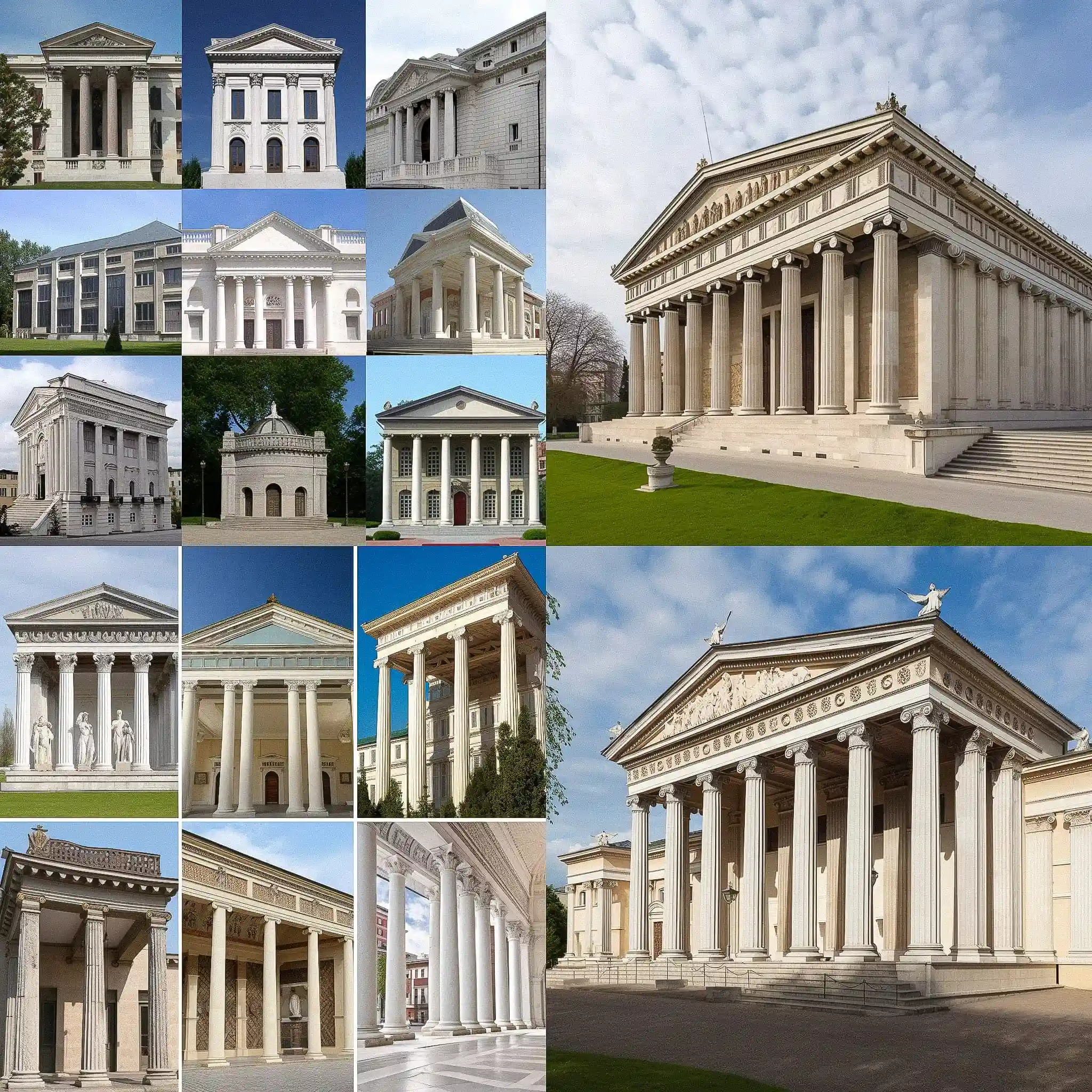 新古典主义建筑 neoclassical architecture风格midjourney AI绘画作品 -新古典主义建筑 neoclassical architecture风格midjourney AI绘画作品