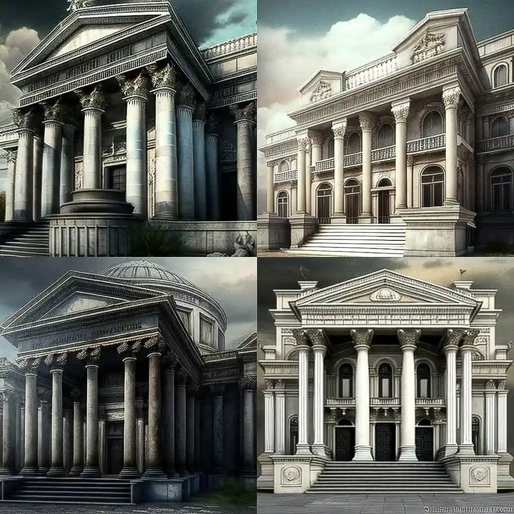 新古典主义建筑 neoclassical architecture风格midjourney AI绘画作品 -新古典主义建筑 neoclassical architecture风格midjourney AI绘画作品