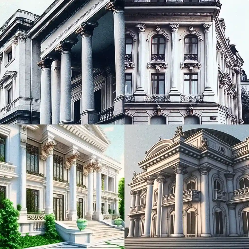 -新古典主义建筑 neoclassical architecture风格midjourney AI绘画作品