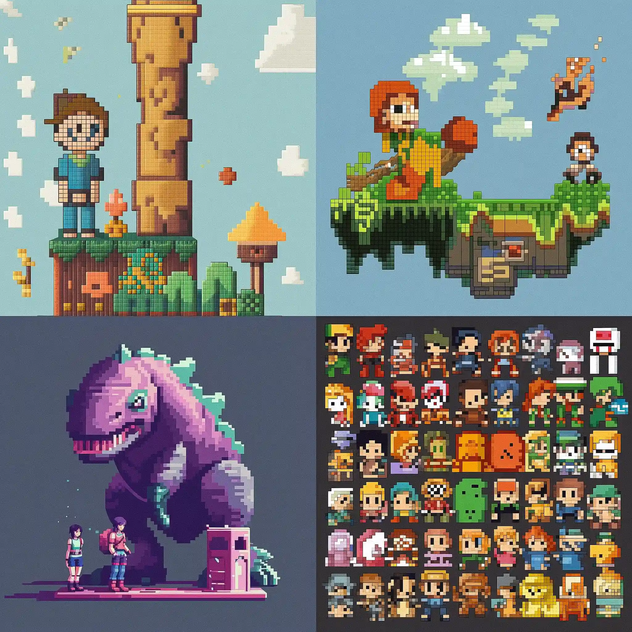 像素艺术 pixel art风格midjourney AI绘画作品 -像素艺术 pixel art风格midjourney AI绘画作品