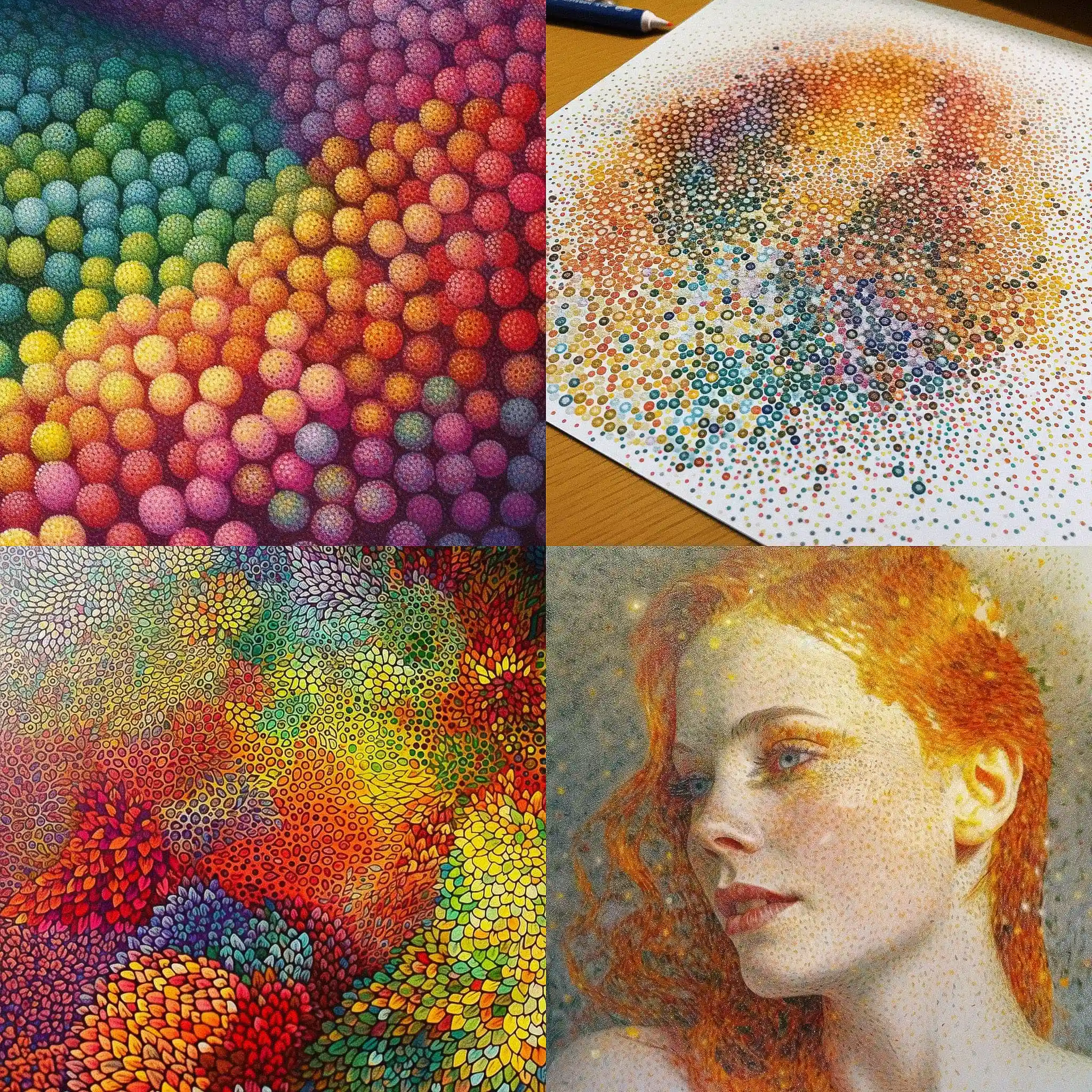 点彩主义 pointillism风格midjourney AI绘画作品 -点彩主义 pointillism风格midjourney AI绘画作品