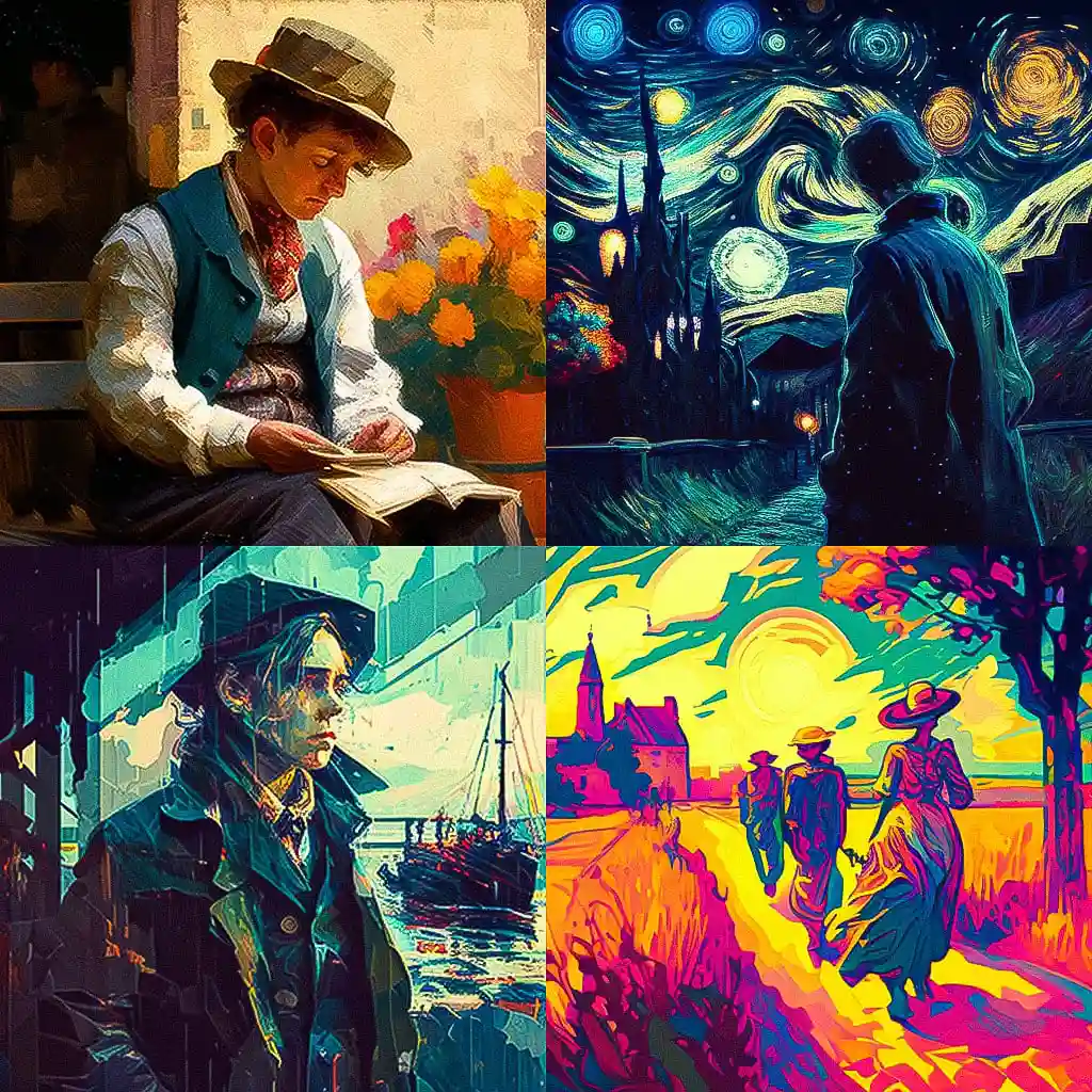 后印象派 post impressionism风格midjourney AI绘画作品 -后印象派 post impressionism风格midjourney AI绘画作品