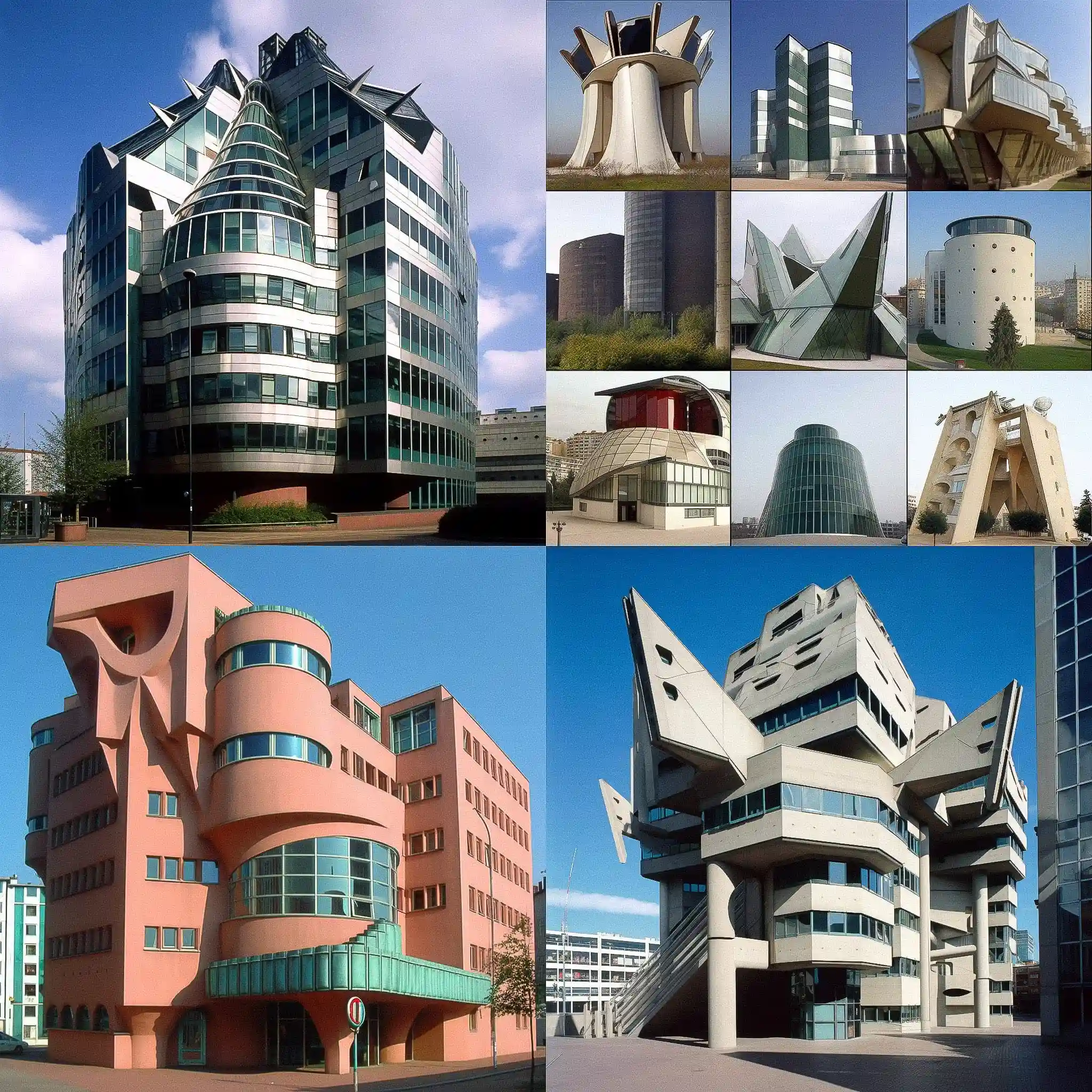 -后现代主义建筑 postmodern architecture风格midjourney AI绘画作品