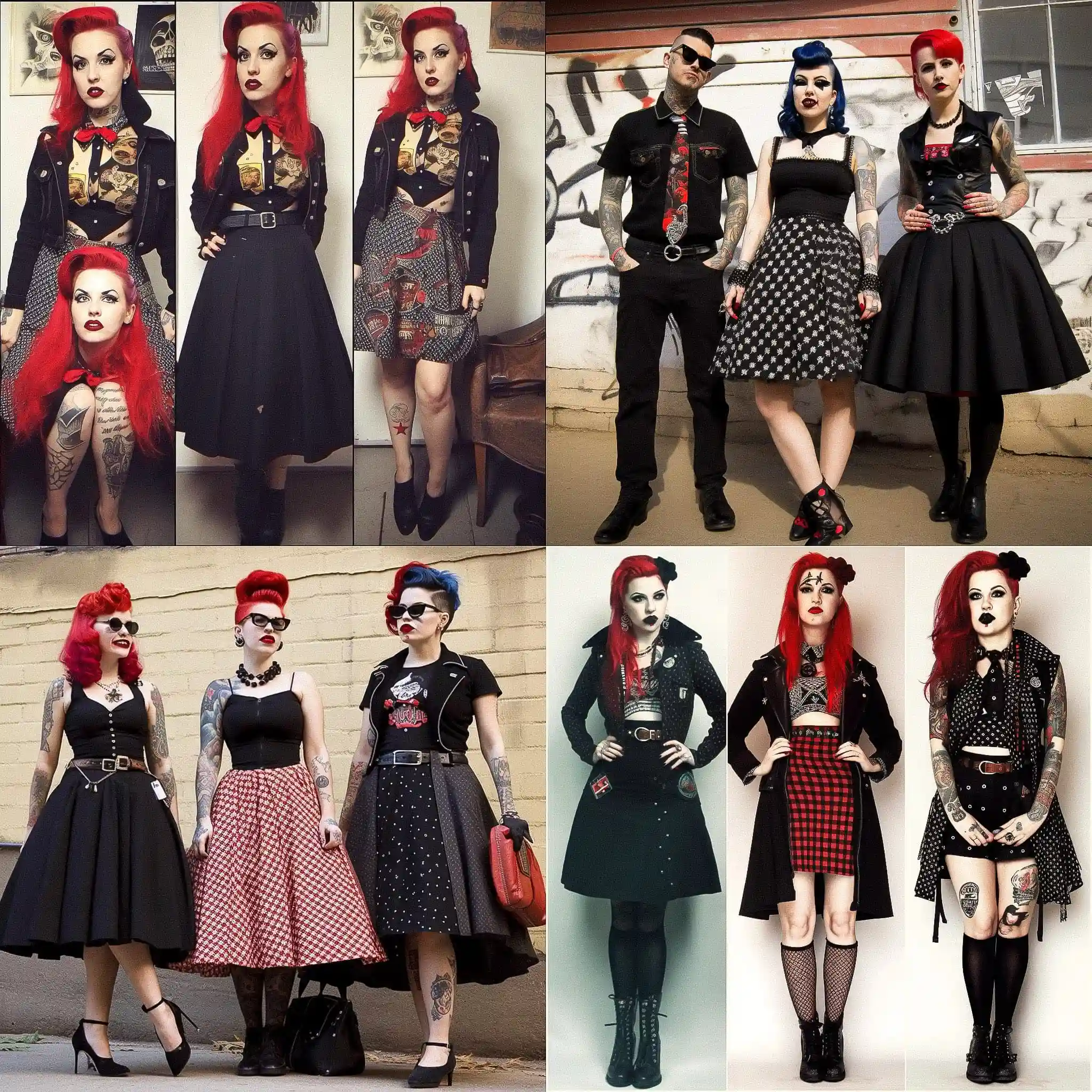心理格调时尚 pxychobilly fashion风格midjourney AI绘画作品 -心理格调时尚 pxychobilly fashion风格midjourney AI绘画作品