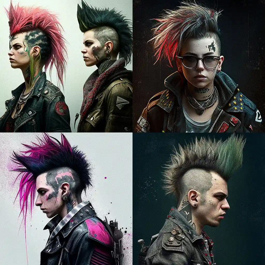 朋克时尚 punk fashion风格midjourney AI绘画作品 -朋克时尚 punk fashion风格midjourney AI绘画作品