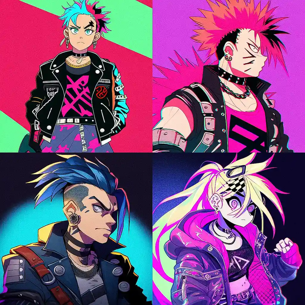 朋克时尚 punk fashion风格midjourney AI绘画作品 -朋克时尚 punk fashion风格midjourney AI绘画作品