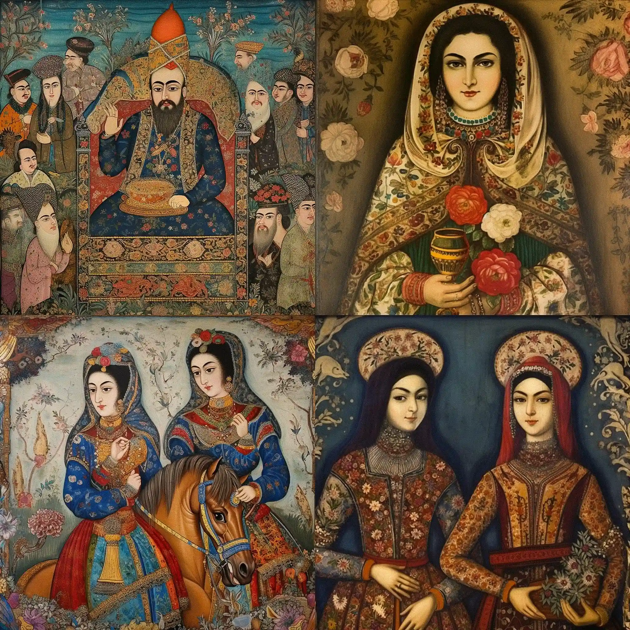 -卡扎尔艺术 qajar art风格midjourney AI绘画作品