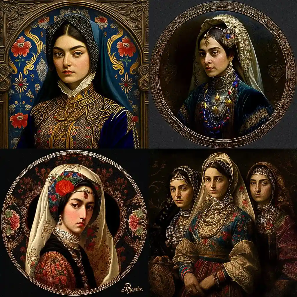 -卡扎尔艺术 qajar art风格midjourney AI绘画作品