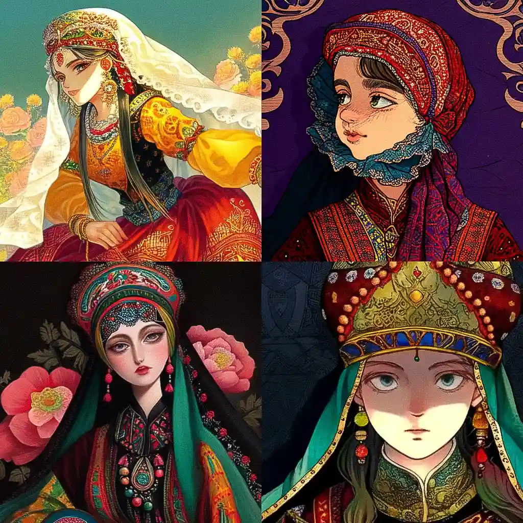 -卡扎尔艺术 qajar art风格midjourney AI绘画作品