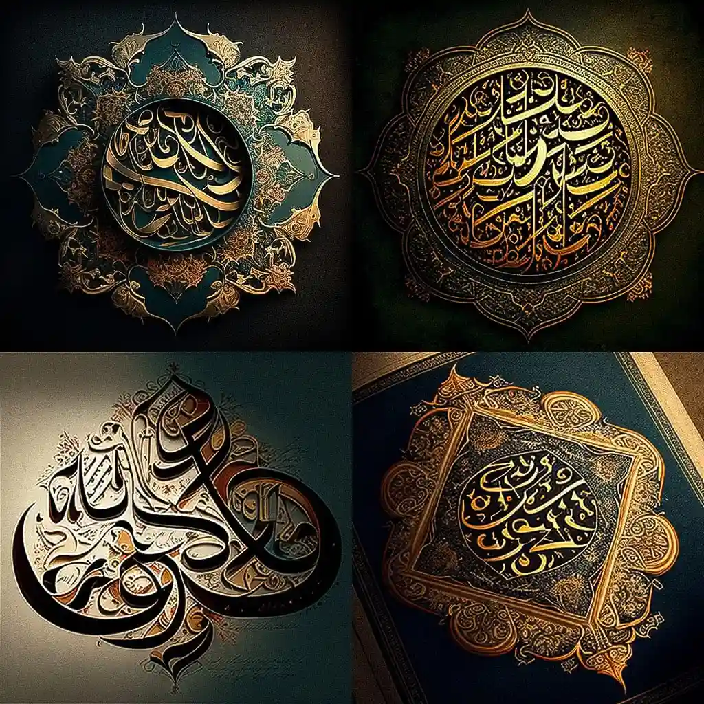 古兰经艺术 quranic art风格midjourney AI绘画作品 -古兰经艺术 quranic art风格midjourney AI绘画作品