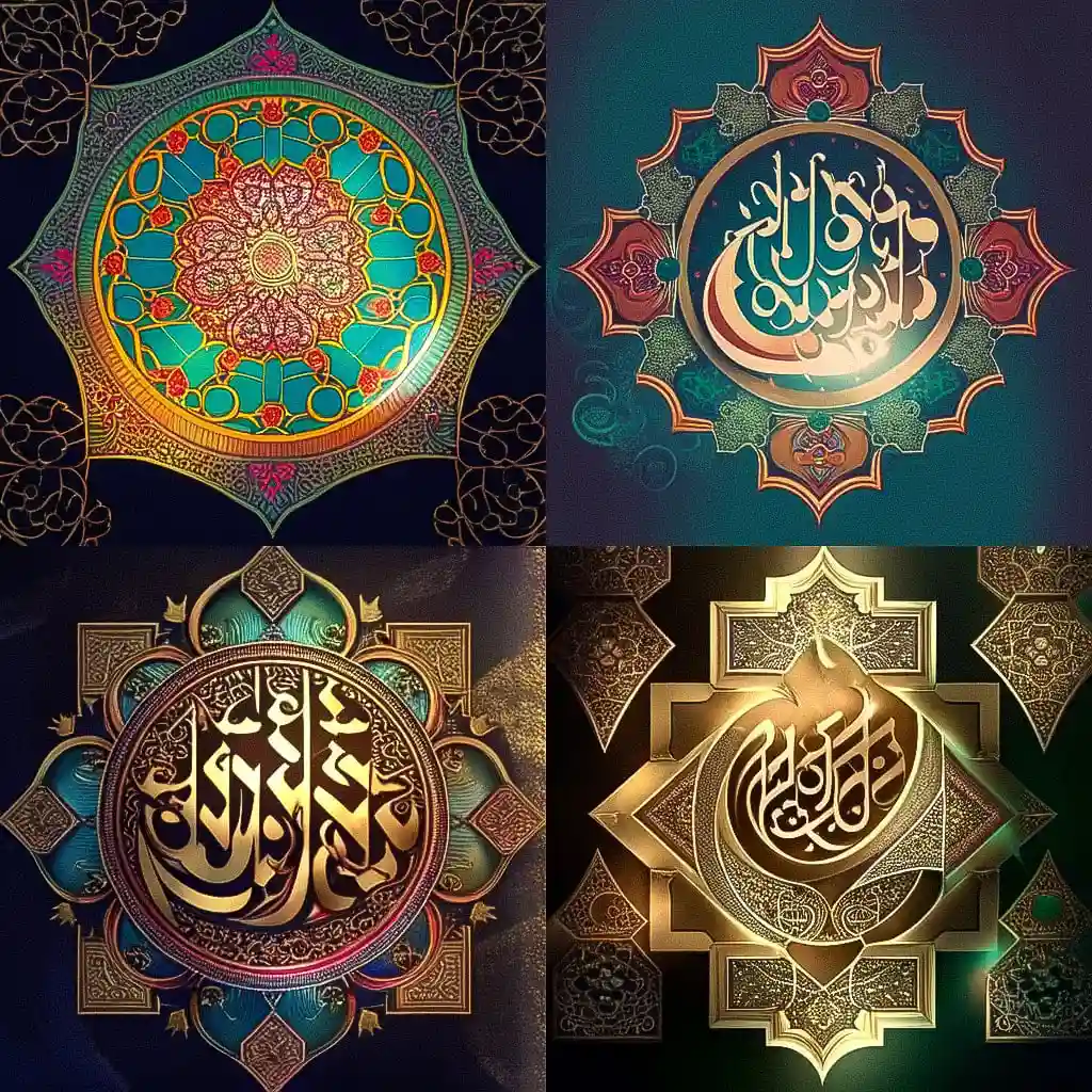 古兰经艺术 quranic art风格midjourney AI绘画作品 -古兰经艺术 quranic art风格midjourney AI绘画作品