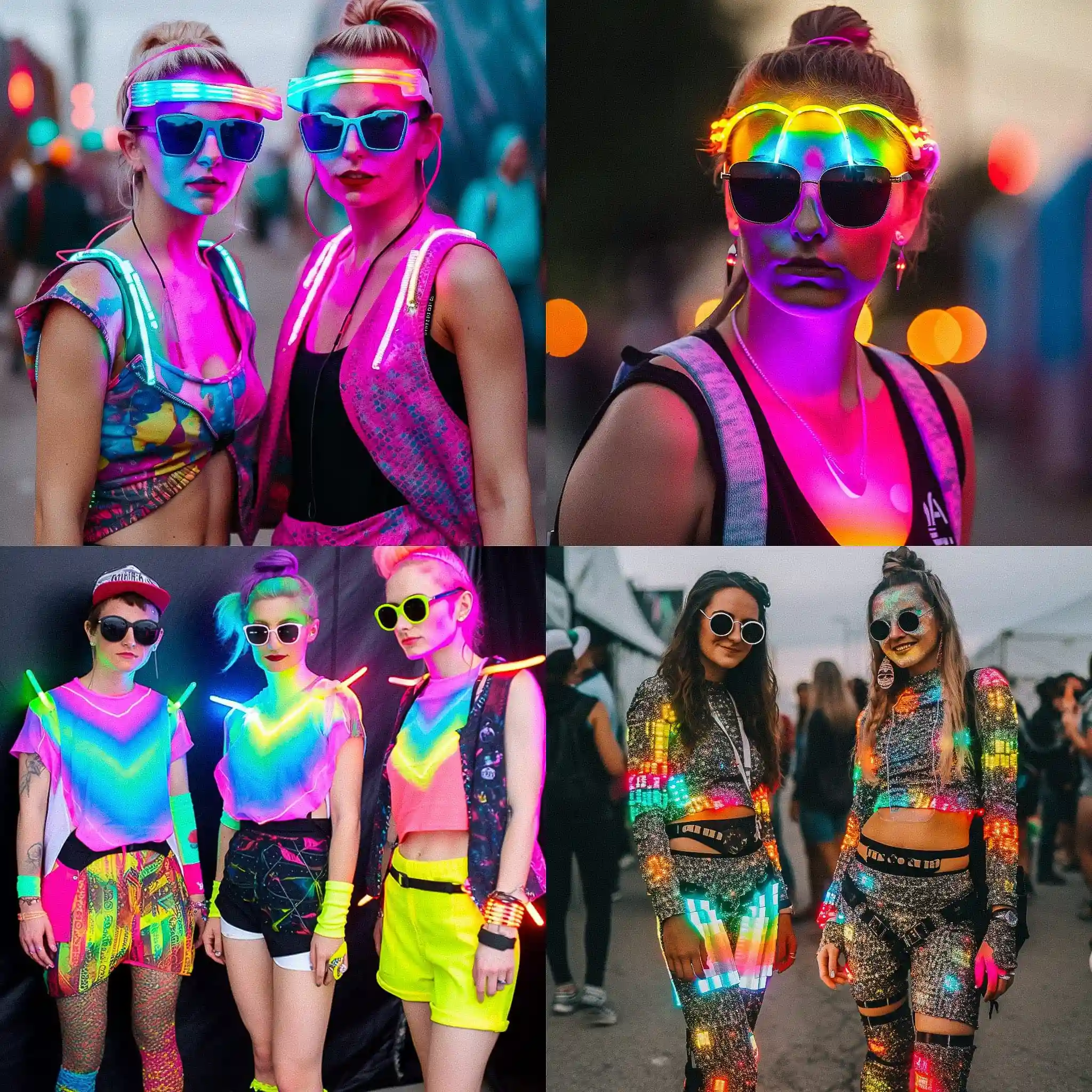 狂欢派时尚 rave fashion风格midjourney AI绘画作品 -狂欢派时尚 rave fashion风格midjourney AI绘画作品