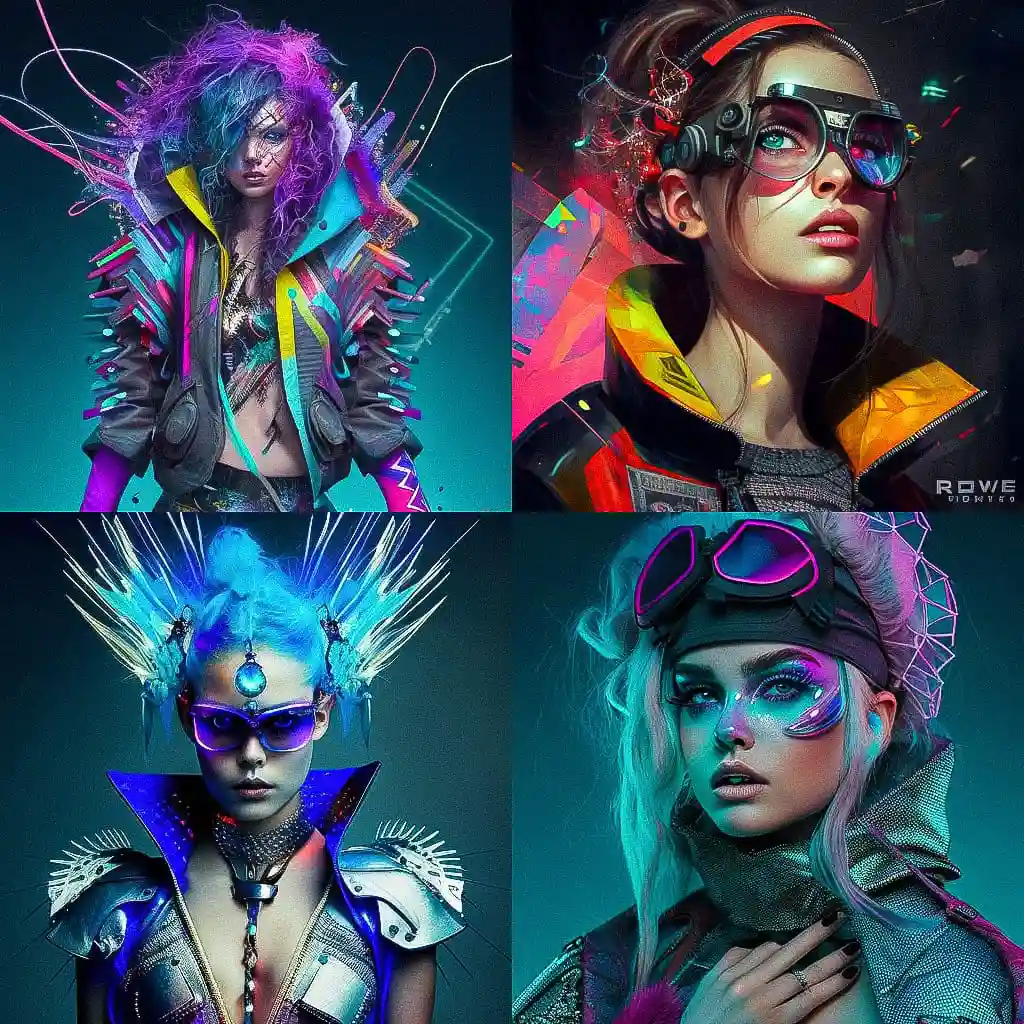 -狂欢派时尚 rave fashion风格midjourney AI绘画作品