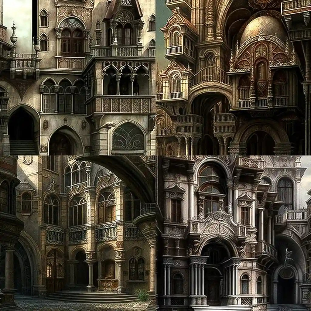 -文艺复兴建筑 renaissance architecture风格midjourney AI绘画作品